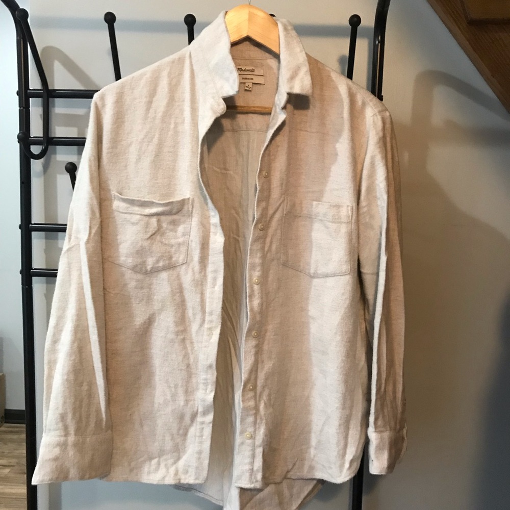 Madewell White Flannel Shirt